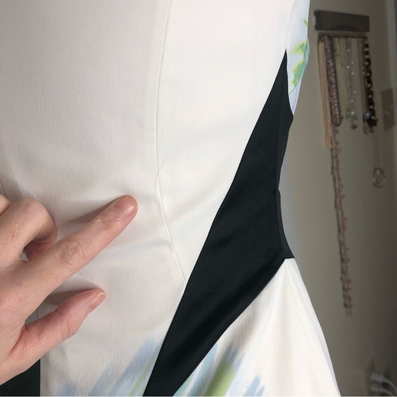 Karen Millen | Stretch Shift Dress | Tropics abstract Print | Sz 6 - Picture 8 of 12